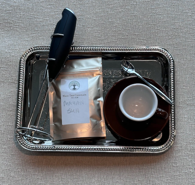 Cacao Ritual Kit - Premium Drinking Chocolate Service - w/ Dark Demitasse Cup (France)